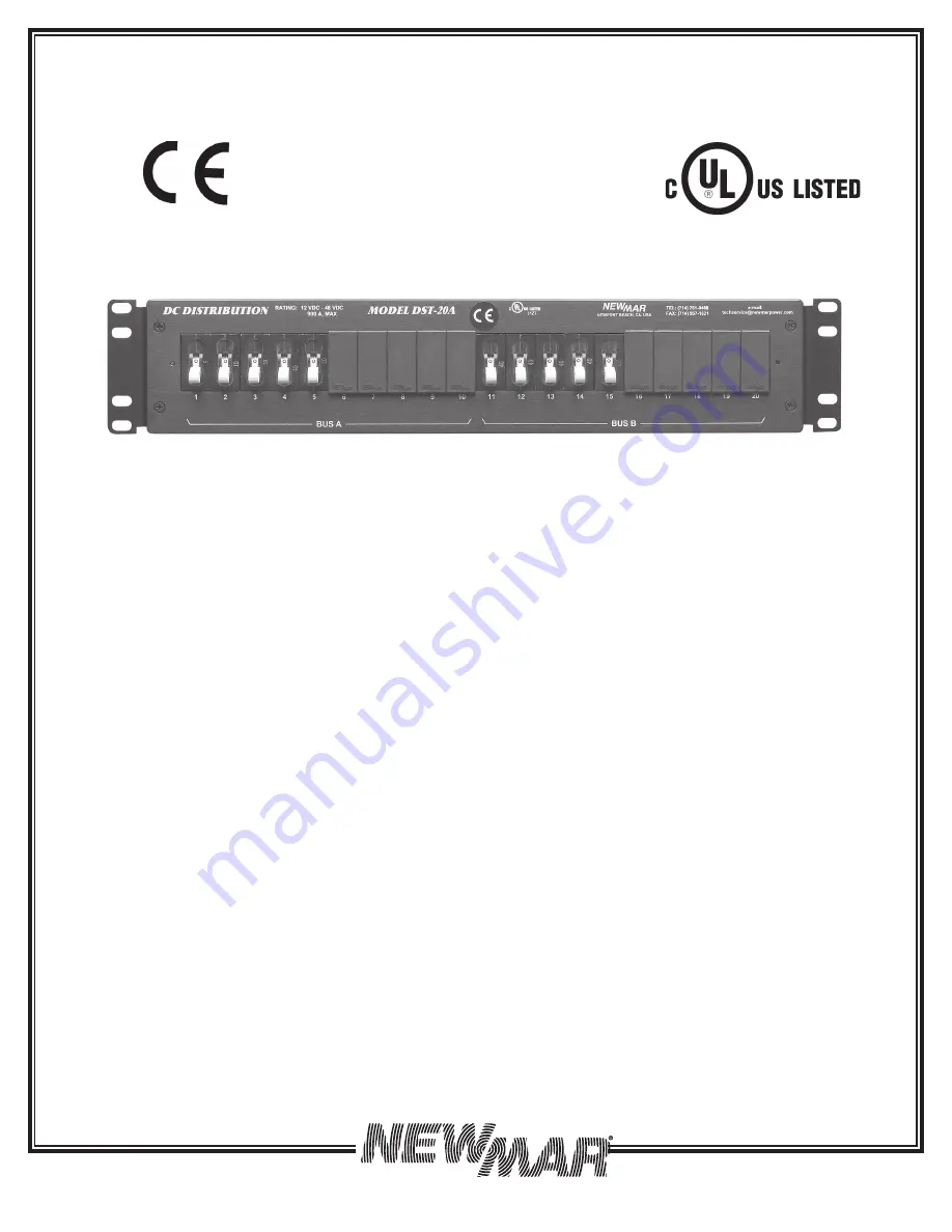 NewMar DST-20A Installation & Operation Instructions Download Page 1