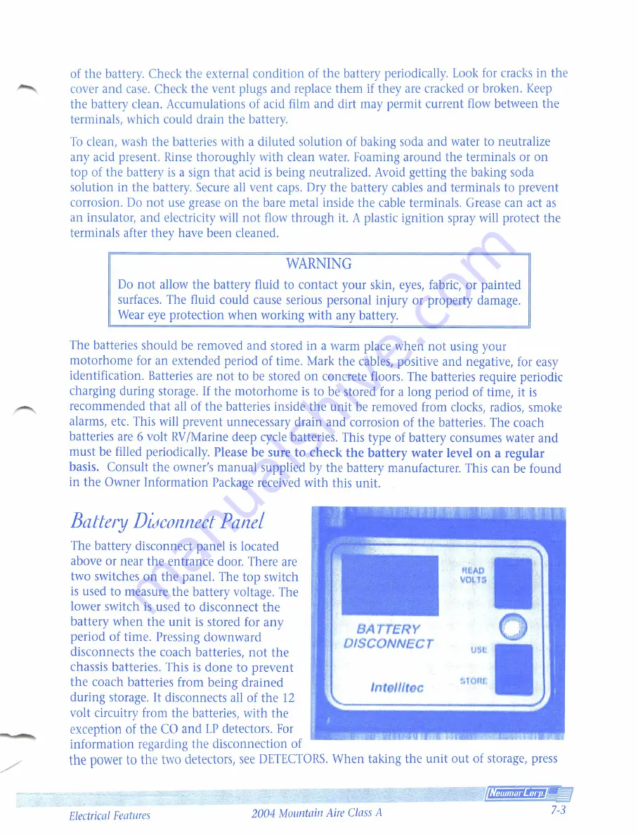 NewMar Mountain Aire Class A 2004 Owner'S Manual Download Page 59