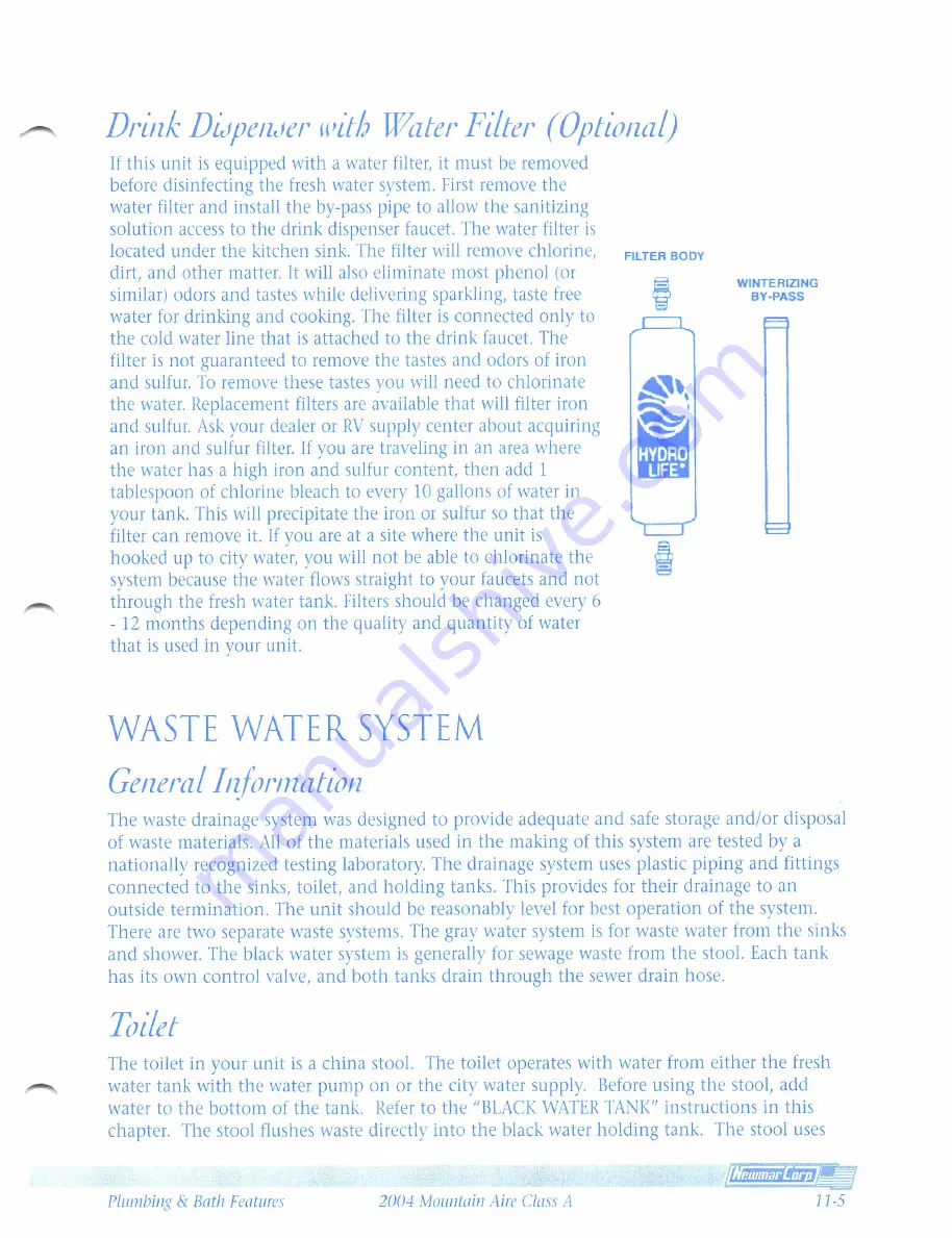 NewMar Mountain Aire Class A 2004 Owner'S Manual Download Page 81