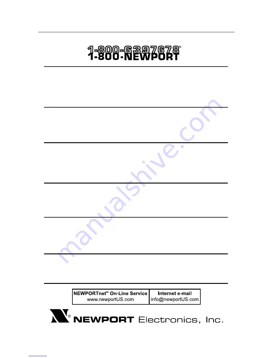 Newport Electronics INFCP-B Series Operator'S Manual Download Page 72