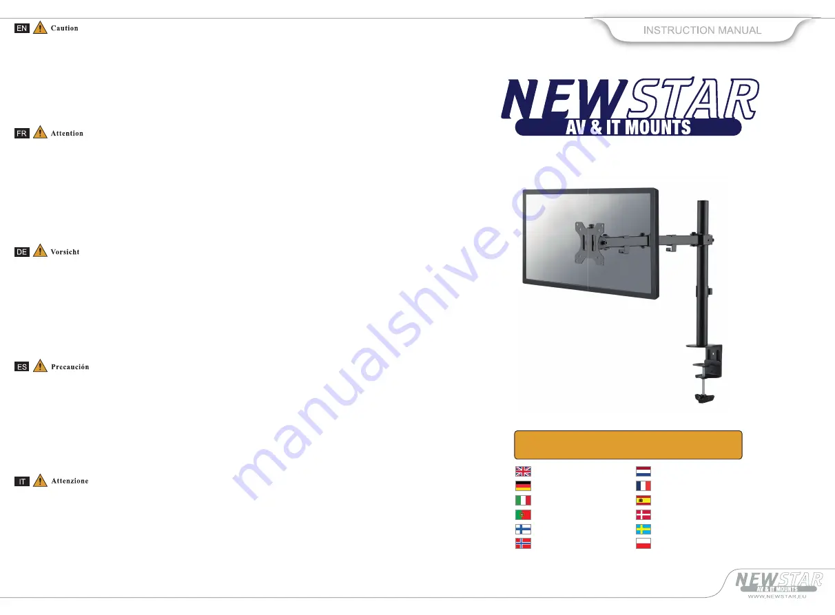 NewStar FPMA-D550BLACK Instruction Manual Download Page 1