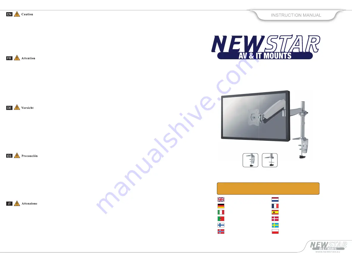 NewStar FPMA-D950 Instruction Manual Download Page 1