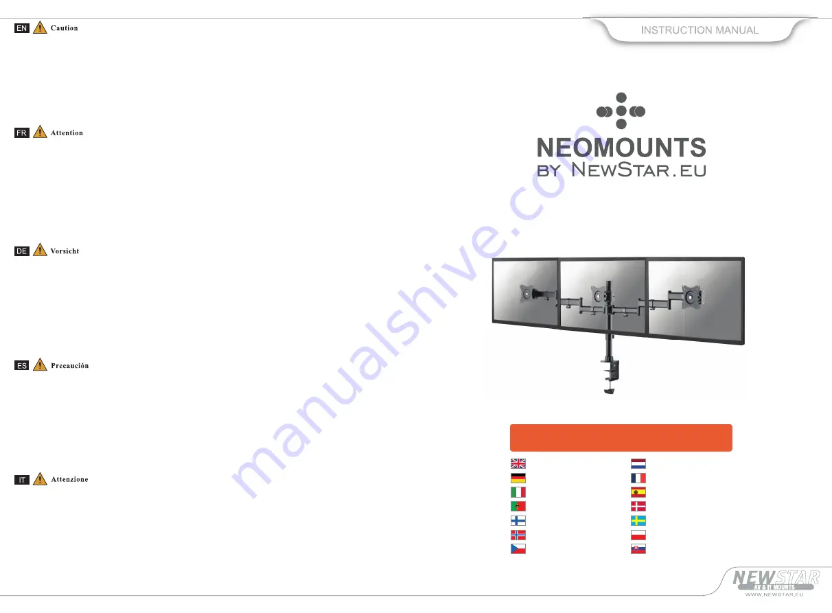 NewStar NEOMOUNTS NM-D135D3BLACK Instruction Manual Download Page 1