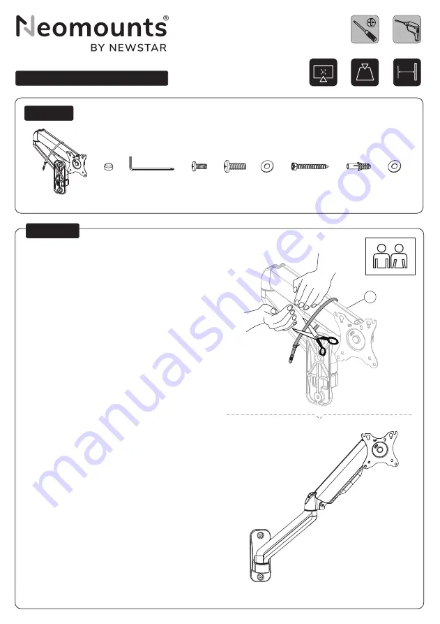 NewStar Neomounts WL70-450BL11 Instruction Manual Download Page 2