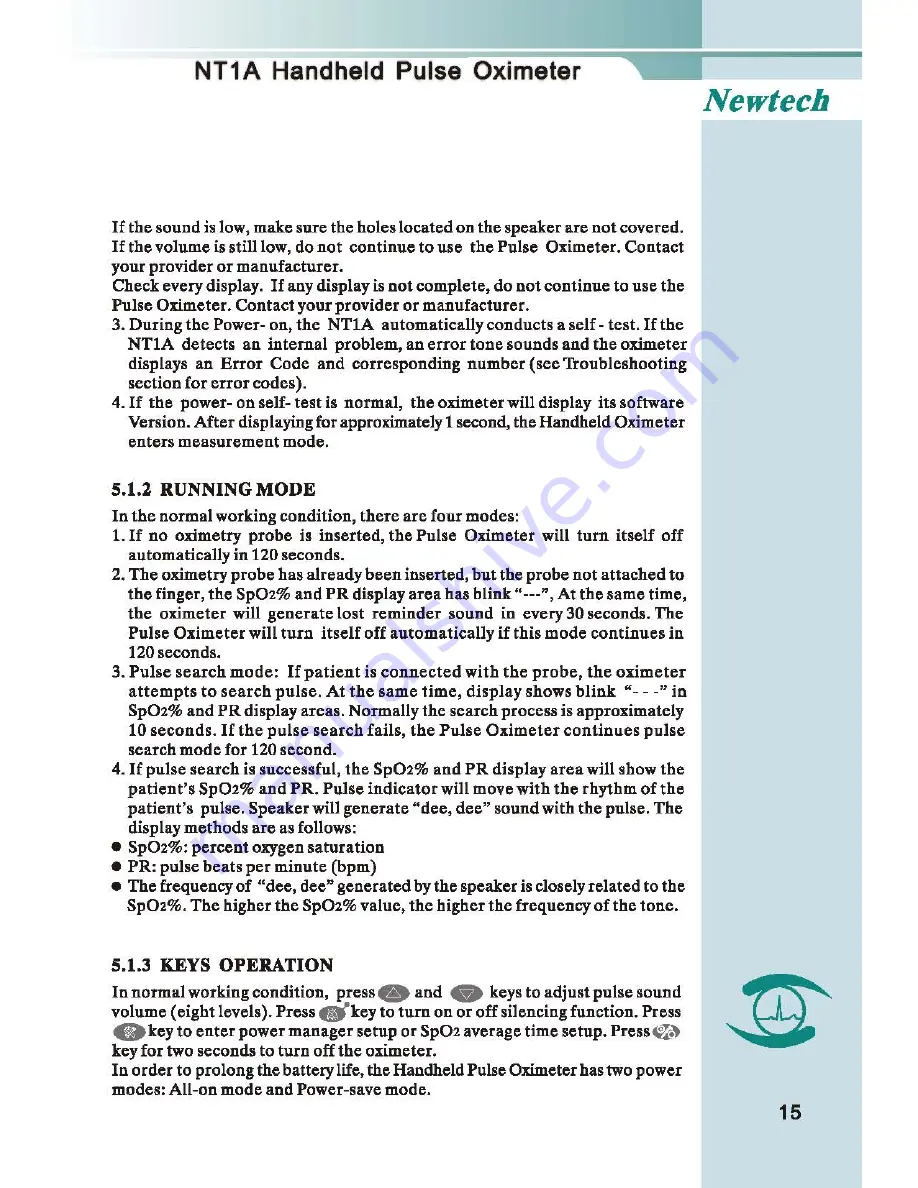 Newtech NT1A Operator'S Manual Download Page 15