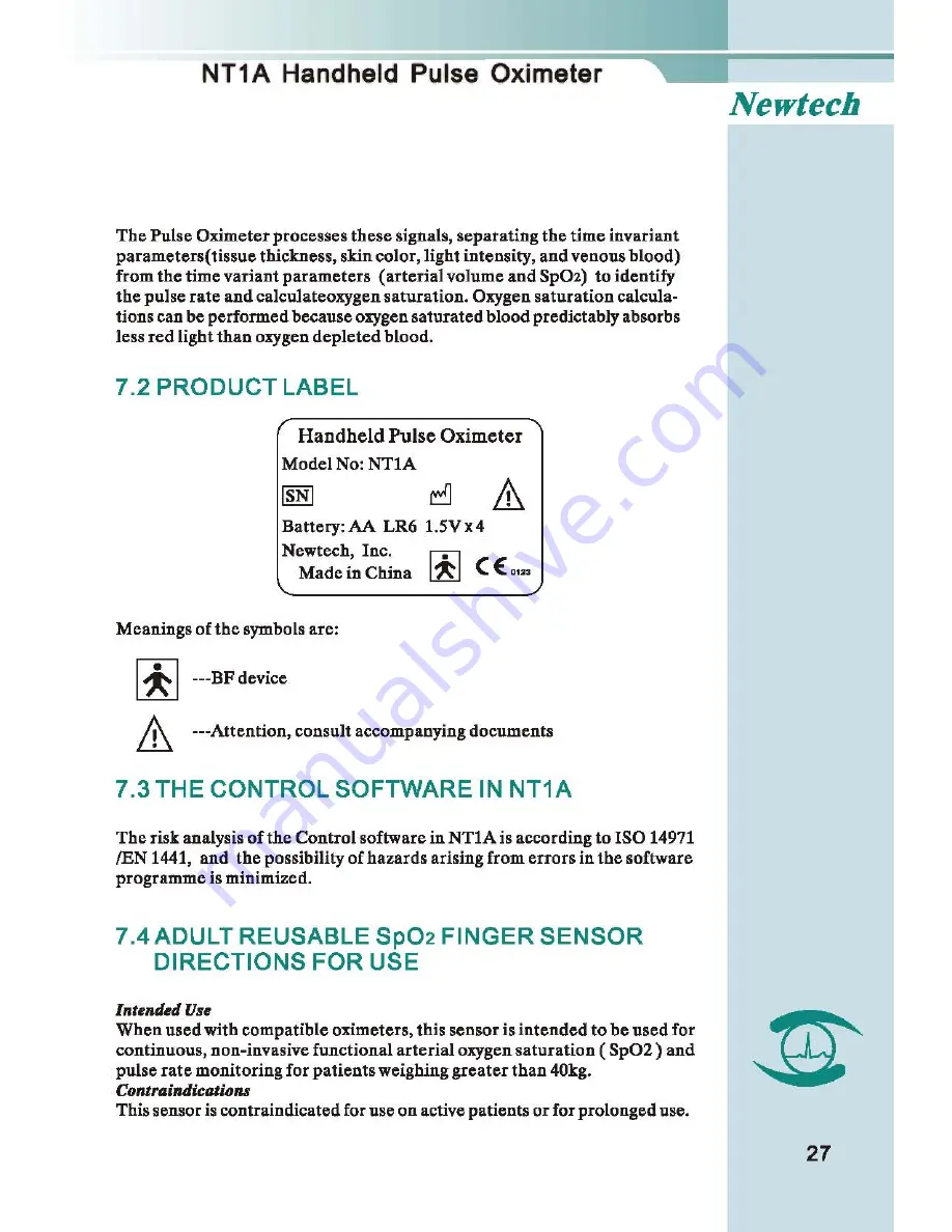 Newtech NT1A Operator'S Manual Download Page 27