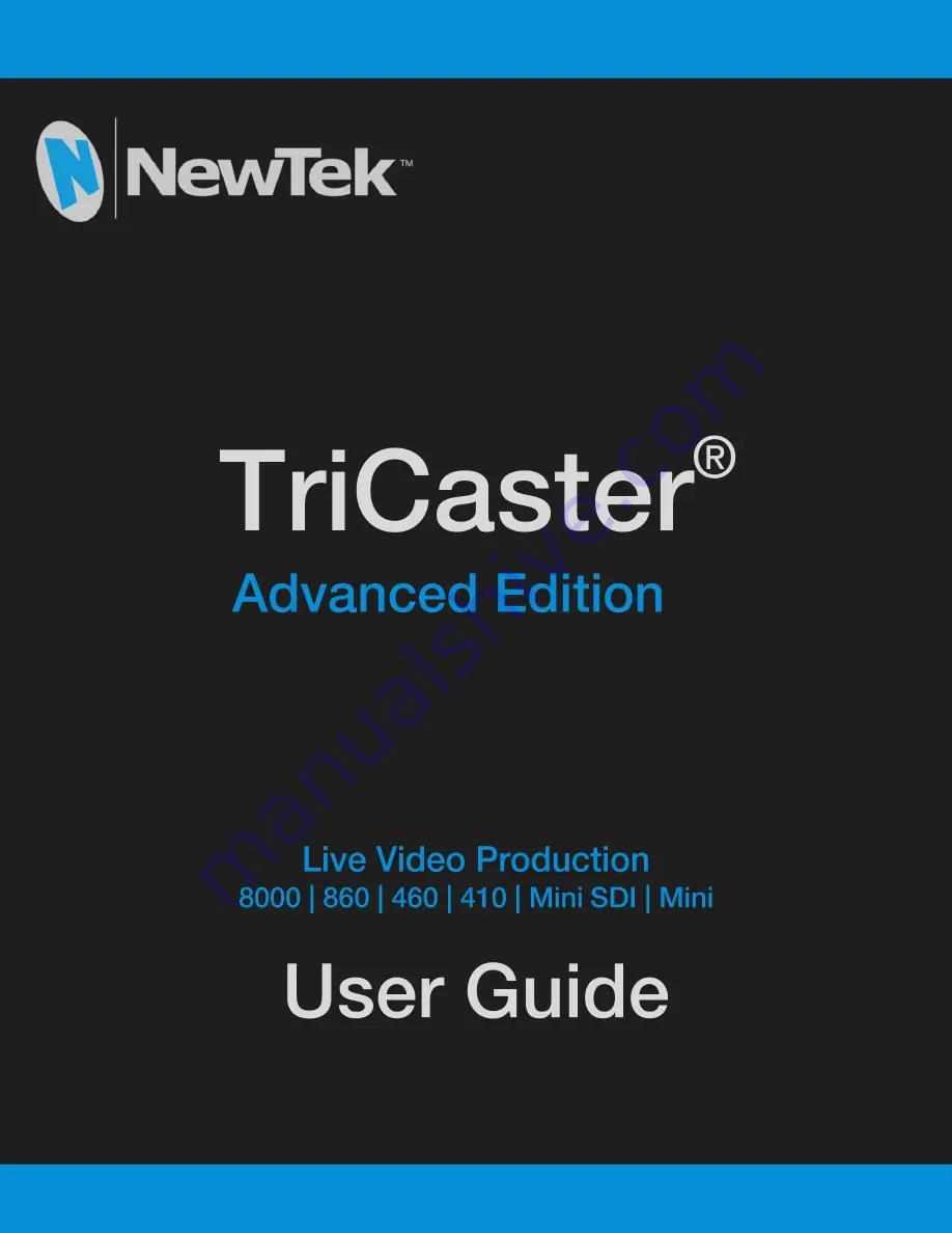 NewTek tricaster advanced edition Скачать руководство пользователя страница 1