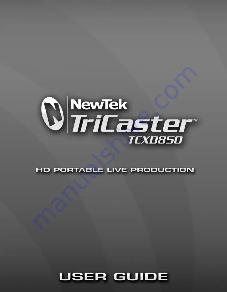 NewTek Tricaster TCXD850 Скачать руководство пользователя страница 1