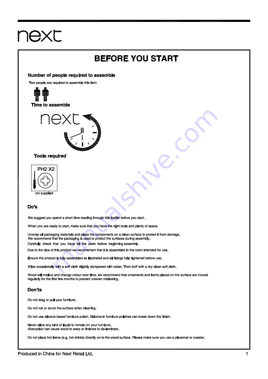 Next 202332 Assembly Instructions Manual Download Page 2