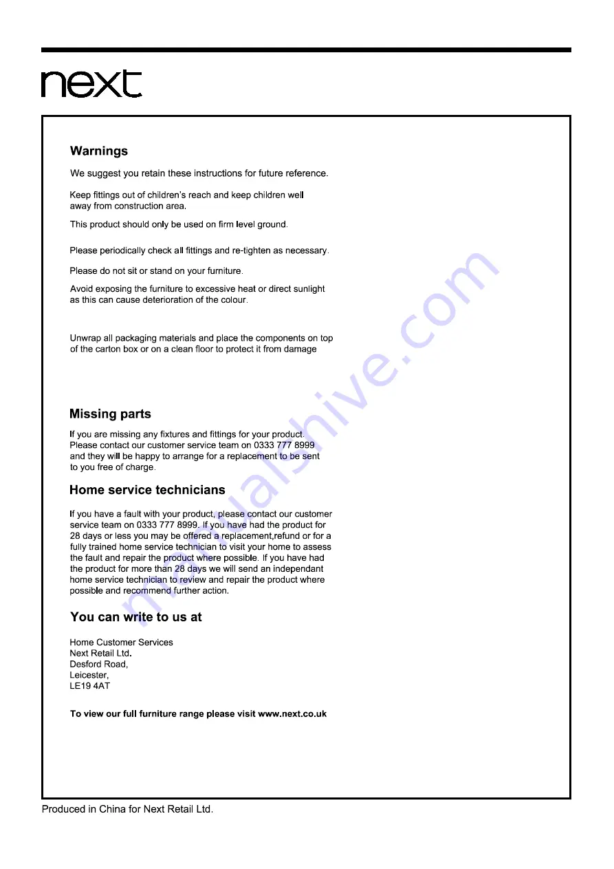 Next 403553 Assembly Instructions Manual Download Page 8