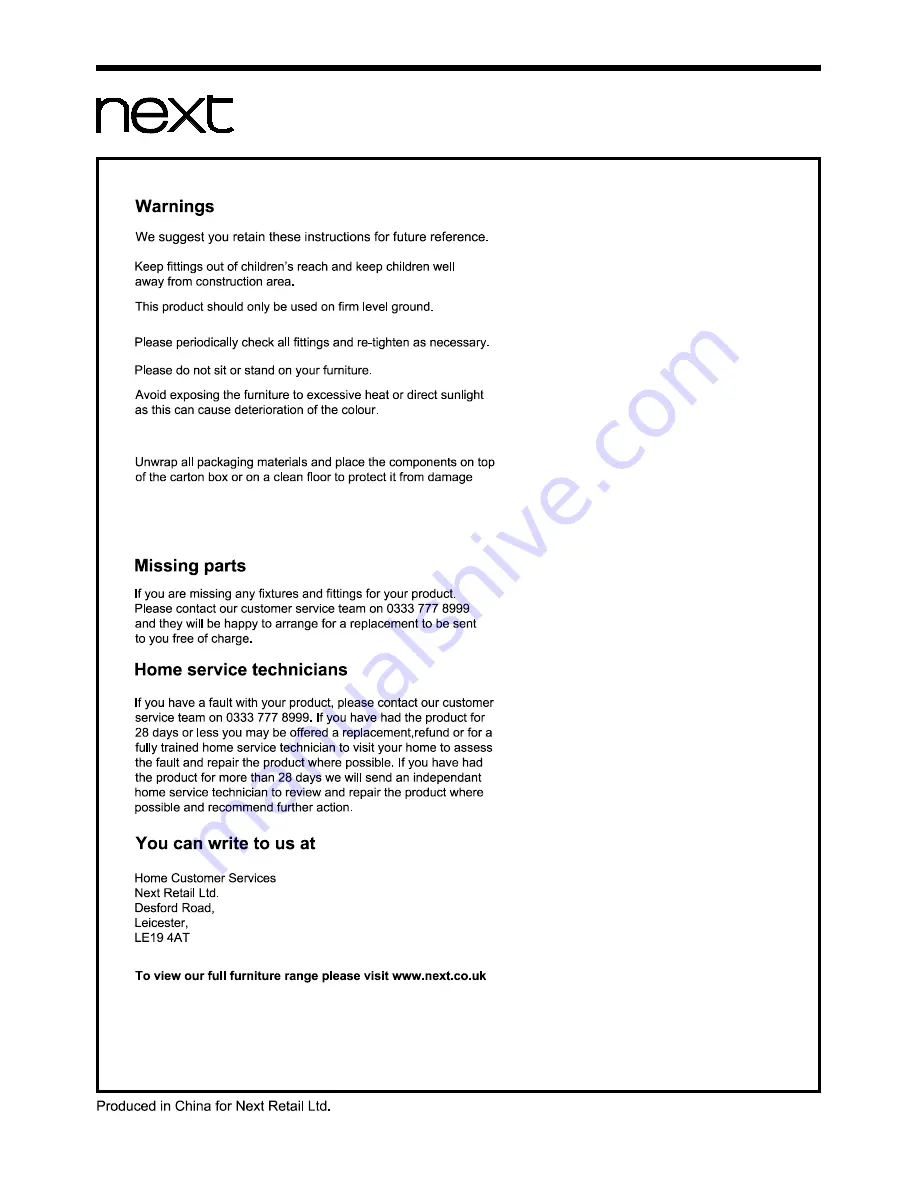 Next 415954 Assembly Instructions Manual Download Page 19