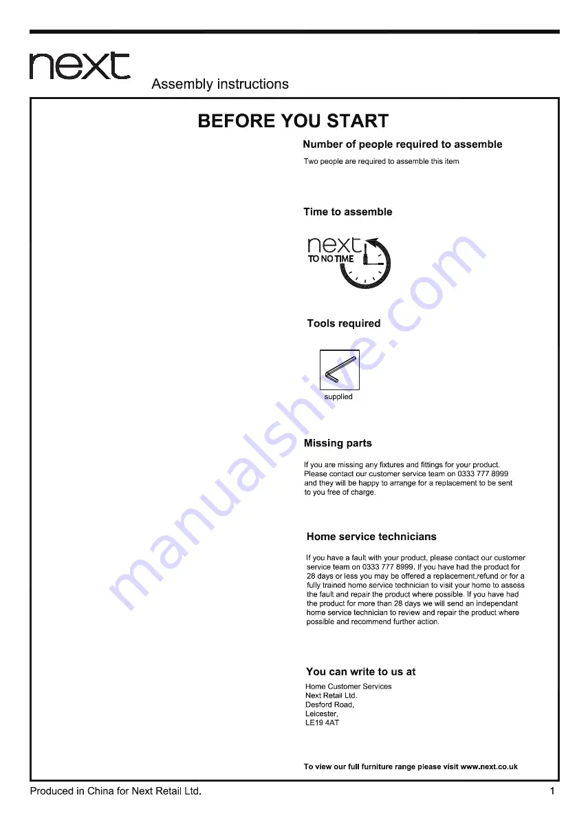 Next 462426 Assembly Instructions Manual Download Page 2