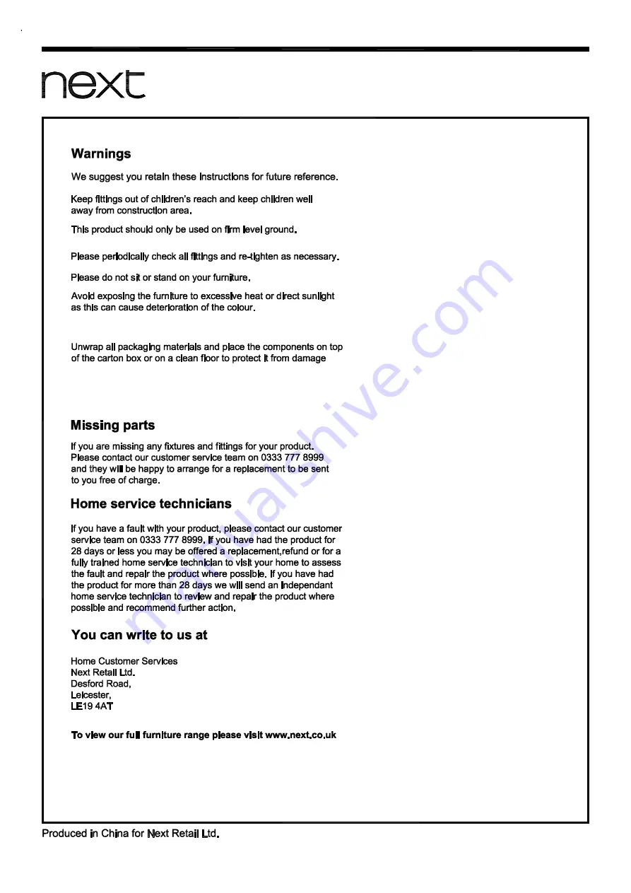 Next 600948 Assembly Instructions Manual Download Page 24