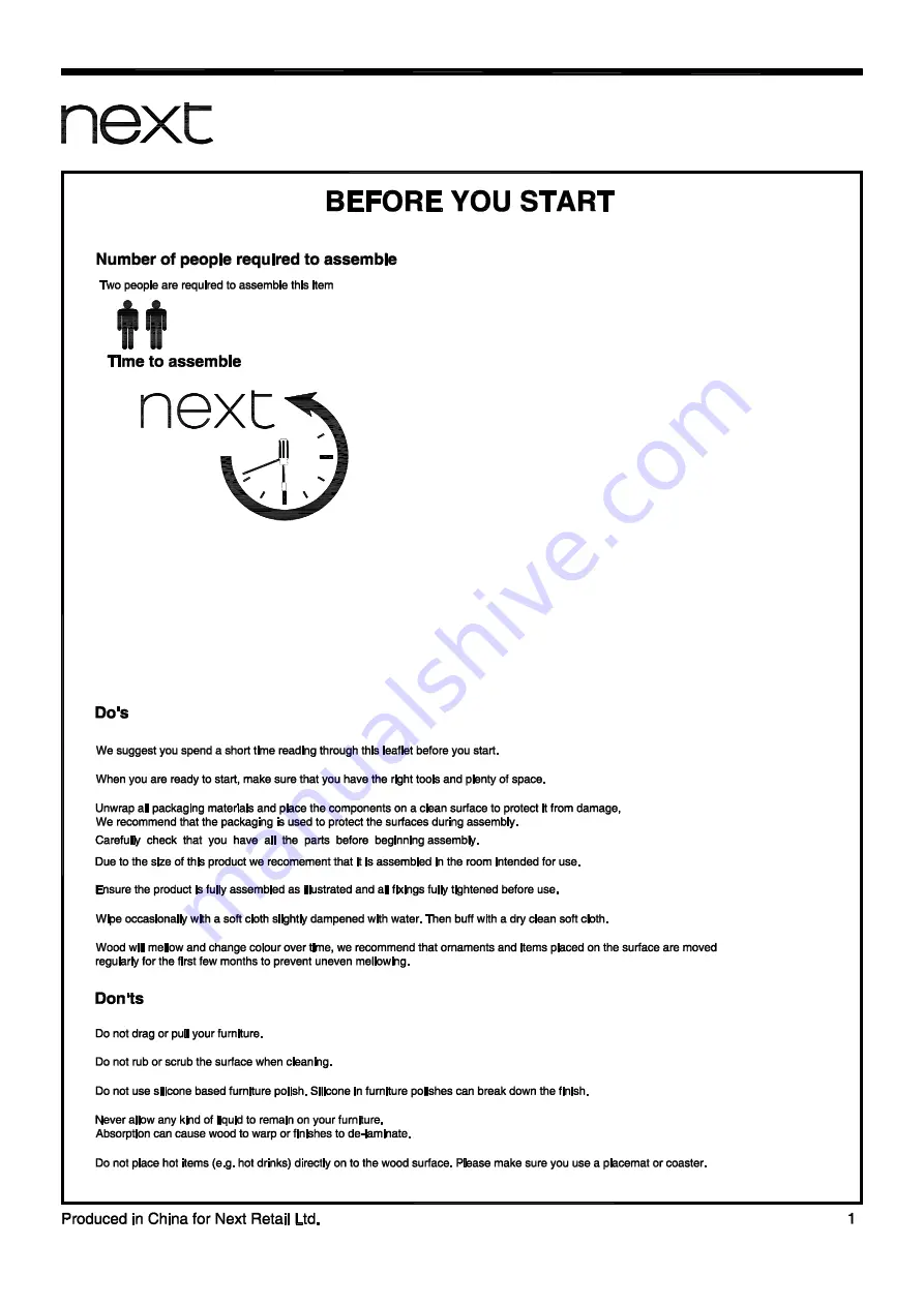 Next 645958 Assembly Instructions Manual Download Page 2