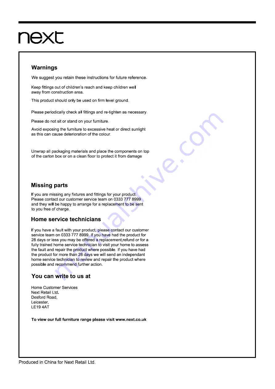 Next 666158 Assembly Instructions Manual Download Page 8