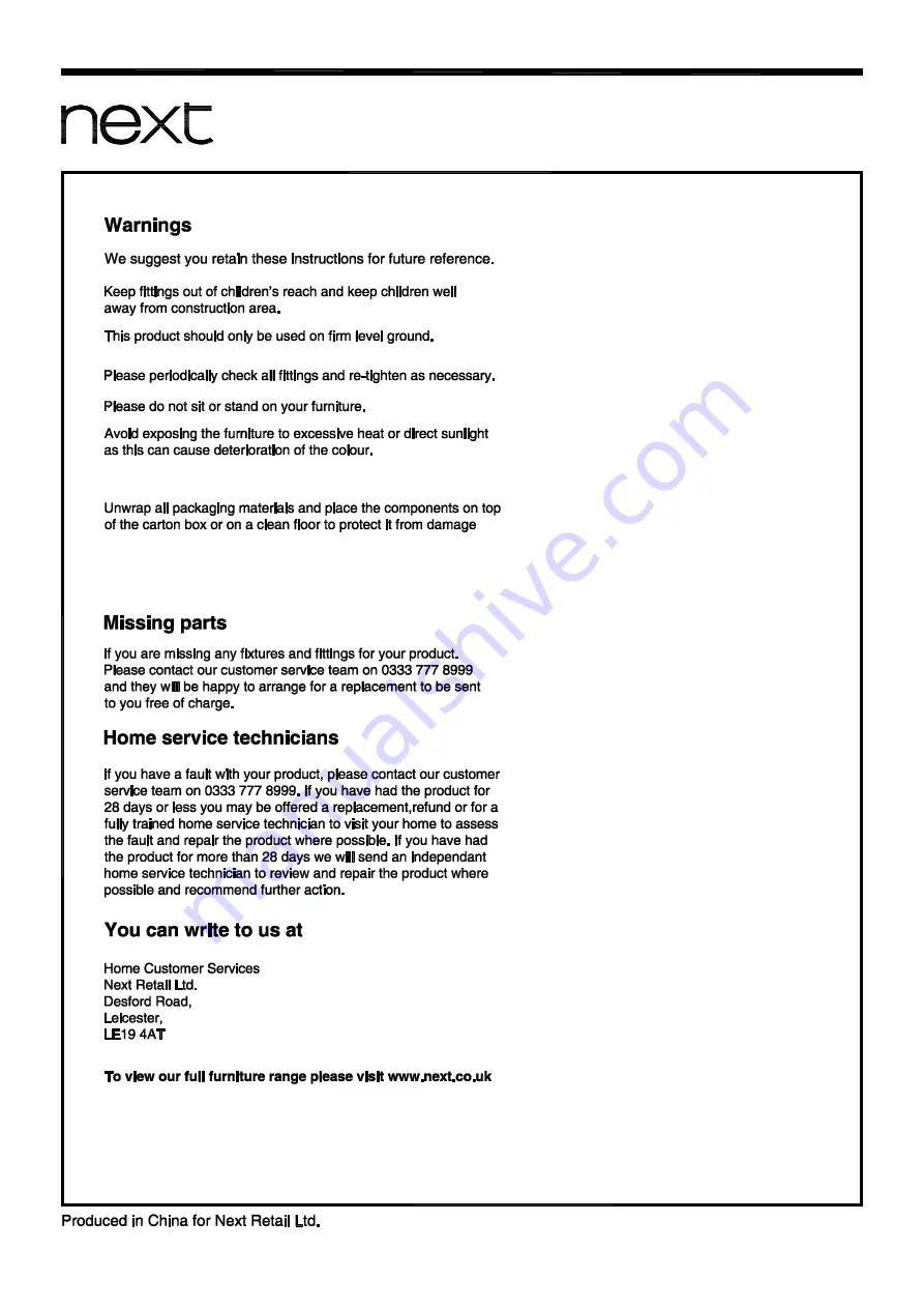 Next 674085 Assembly Instructions Manual Download Page 12