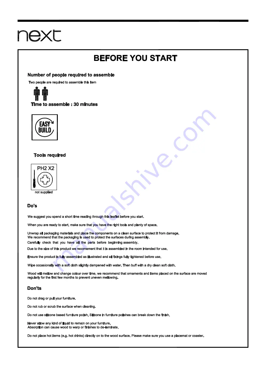 Next BRONX A77422 Assembly Instructions Manual Download Page 2