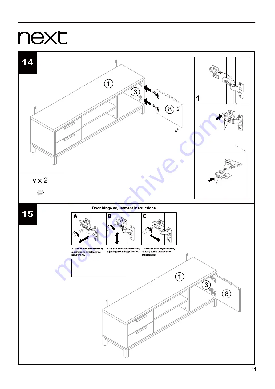 Next BRONX LIGHT WIDE TV UNIT 808506 Скачать руководство пользователя страница 12