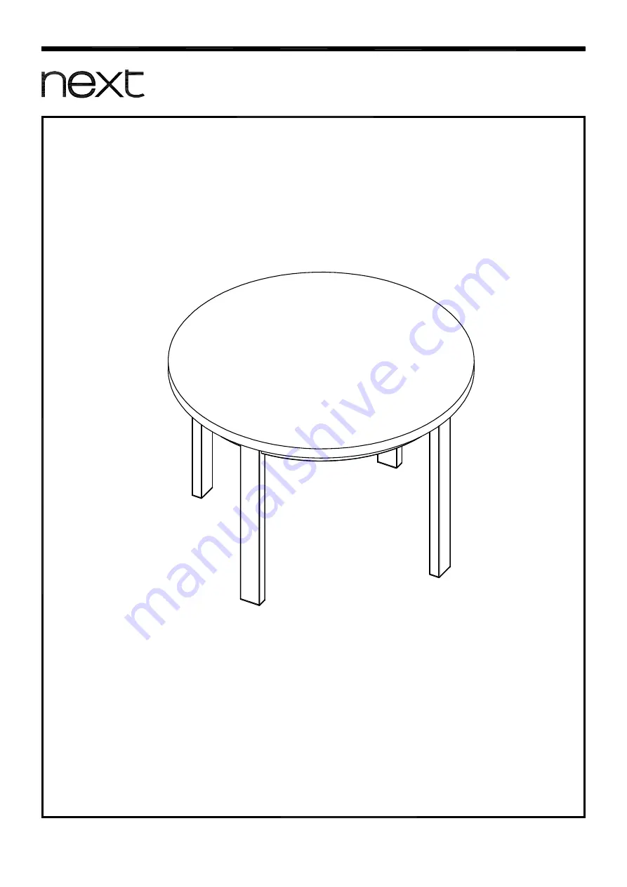 Next BRONX ROUND DINING TABLE 307948 Assembly Instructions Manual Download Page 1