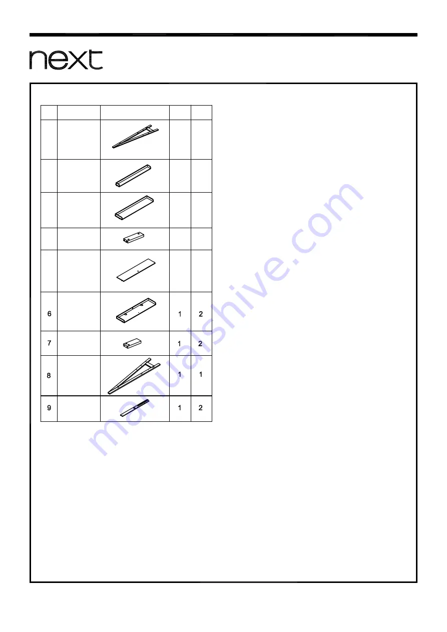 Next BRONX TV LADDER SHELF 308876 Assembly Instructions Manual Download Page 4