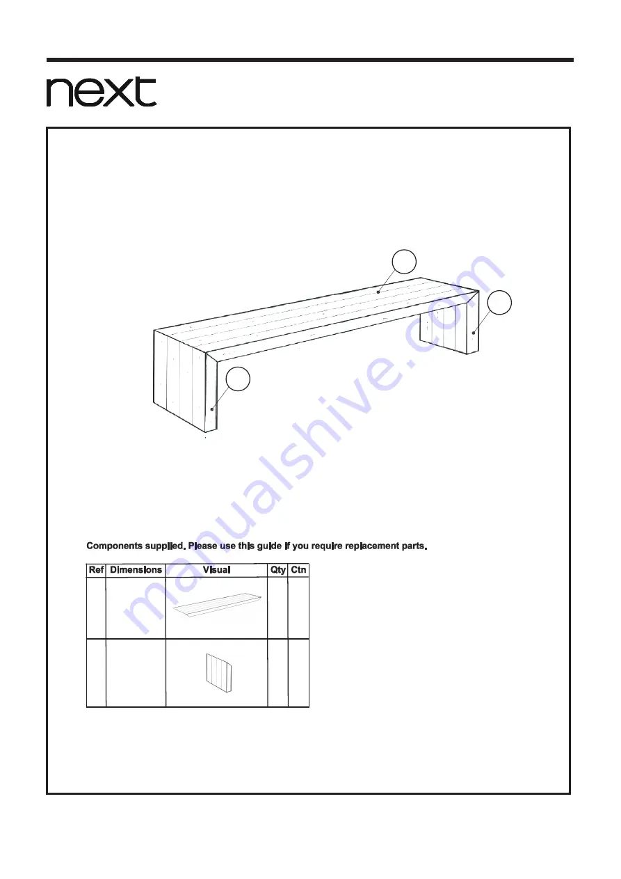 Next Brooklyn Bench 532350 Assembly Instructions Manual Download Page 4