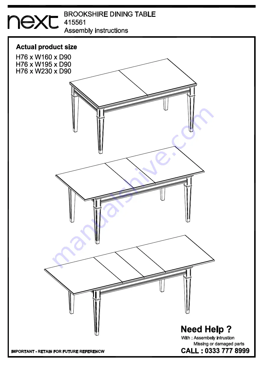 Next BROOKSHIRE 415561 Assembly Instructions Manual Download Page 1