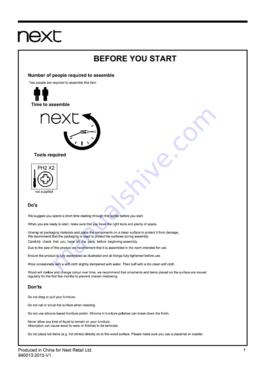 Next CHILTERN 840013 Assembly Instructions Manual Download Page 2