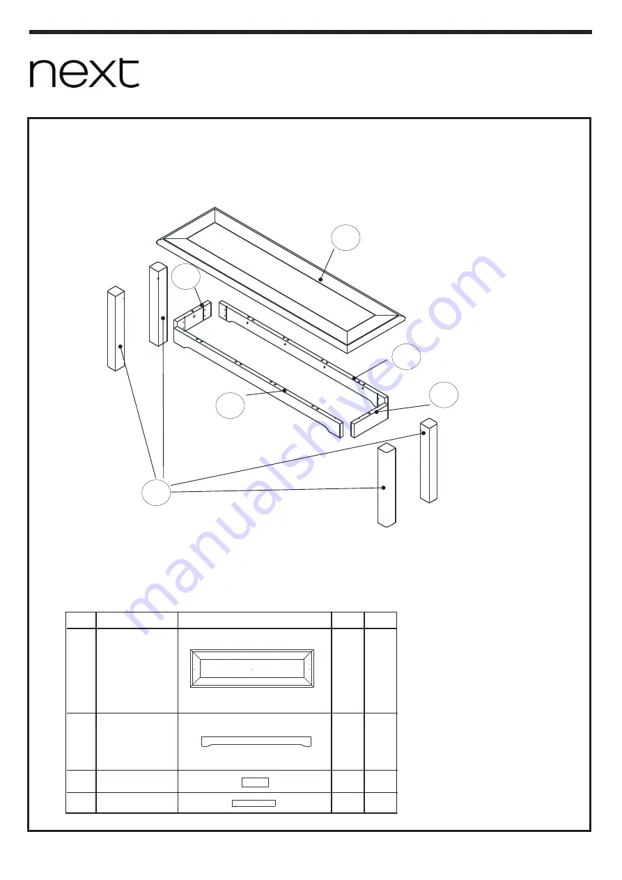 Next Dorset Table 938913 Assembly Instructions Manual Download Page 4