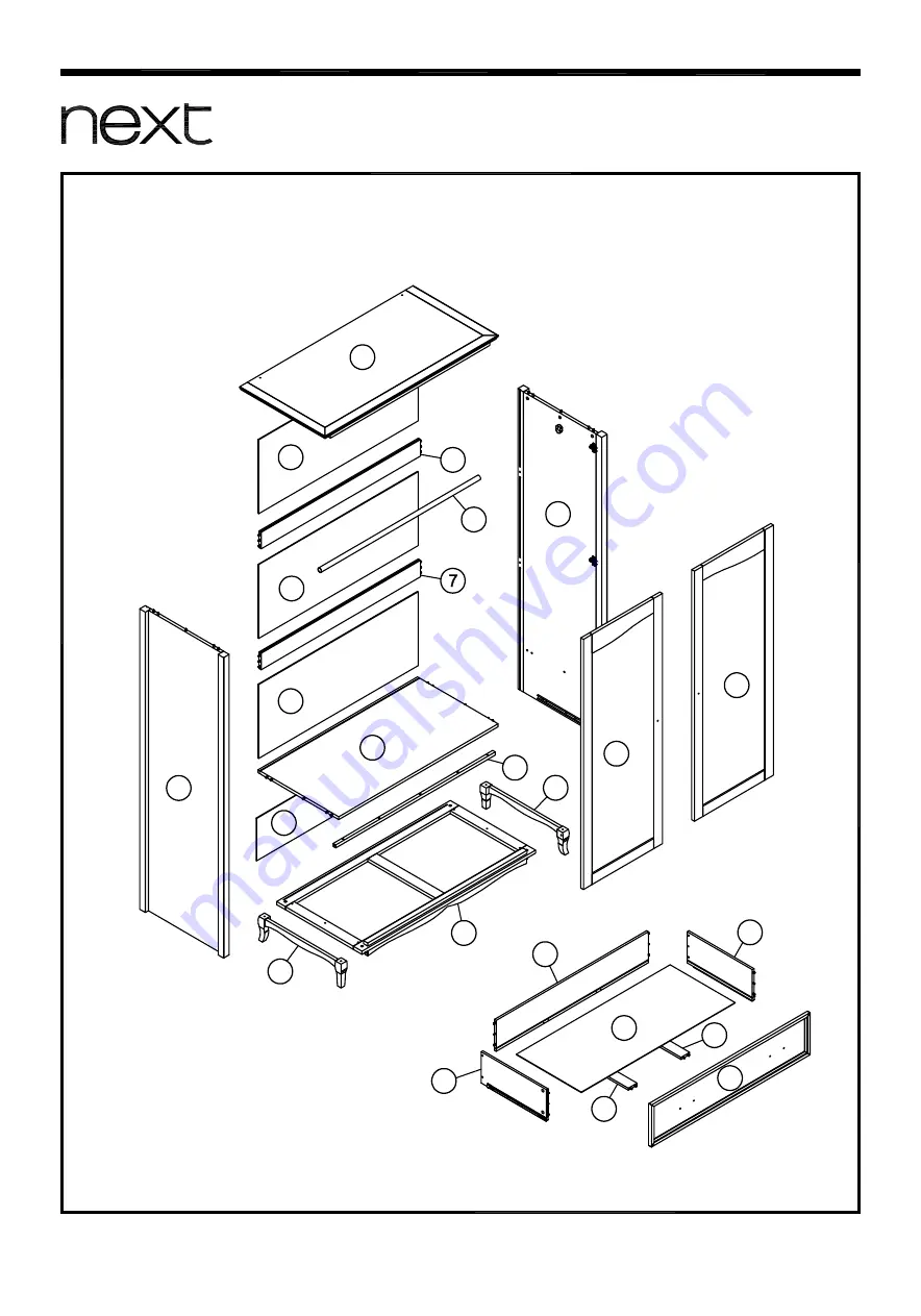 Next Evie Double Robe 642690 Assembly Instructions Manual Download Page 3