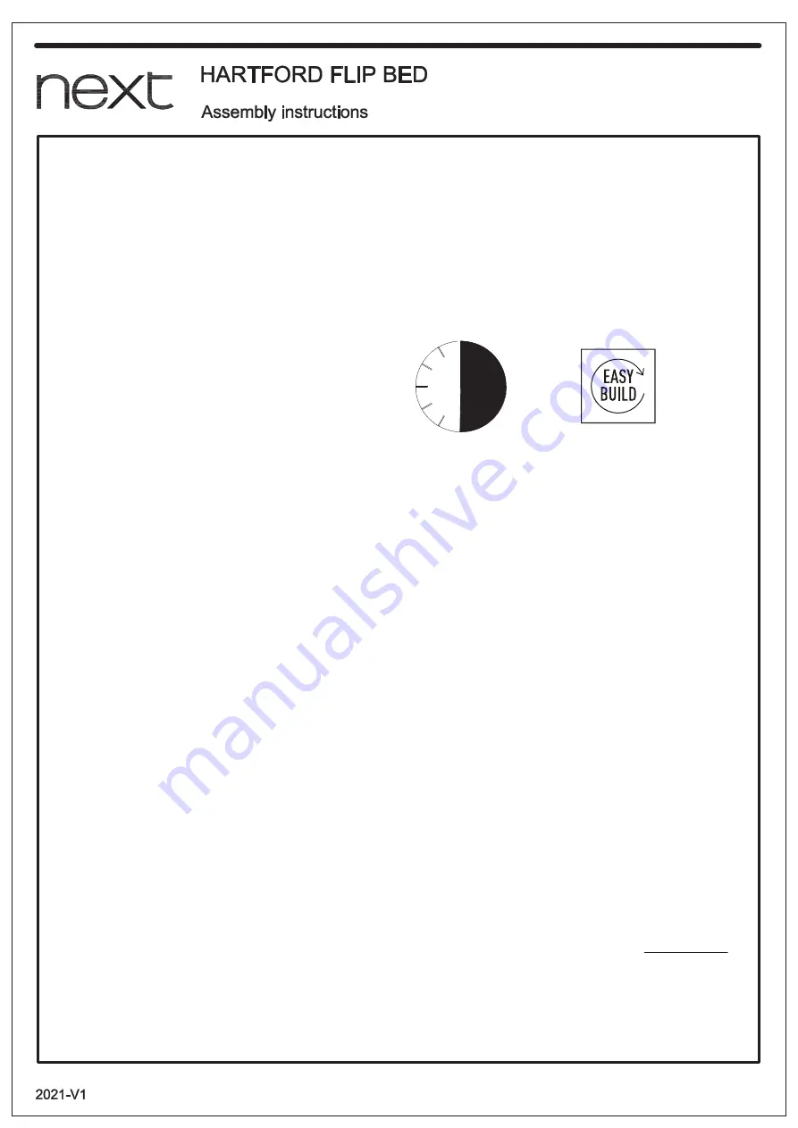 Next Hartford Flip Bed Assembly Instructions Manual Download Page 3
