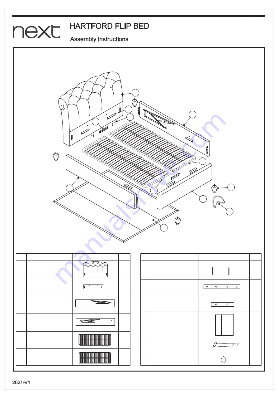 Next Hartford Flip Bed Assembly Instructions Manual Download Page 4