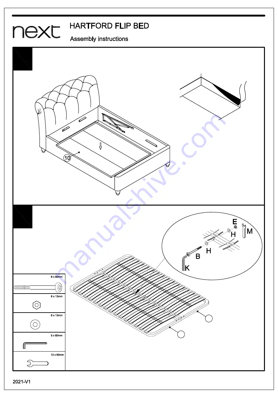 Next Hartford Flip Bed Assembly Instructions Manual Download Page 8