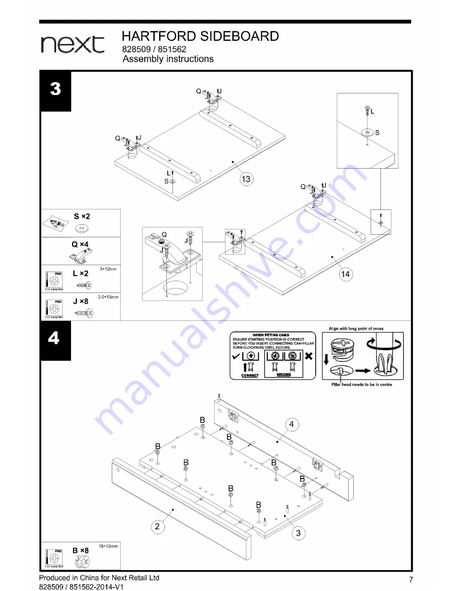 Next HARTFORD SIDEBOARD Assembly Instructions Manual Download Page 8