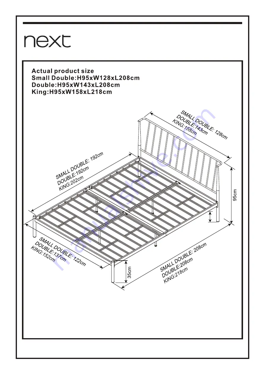 Next IRVINE METAL KD BED SINGLE 889118 Assembly Instructions Manual Download Page 12