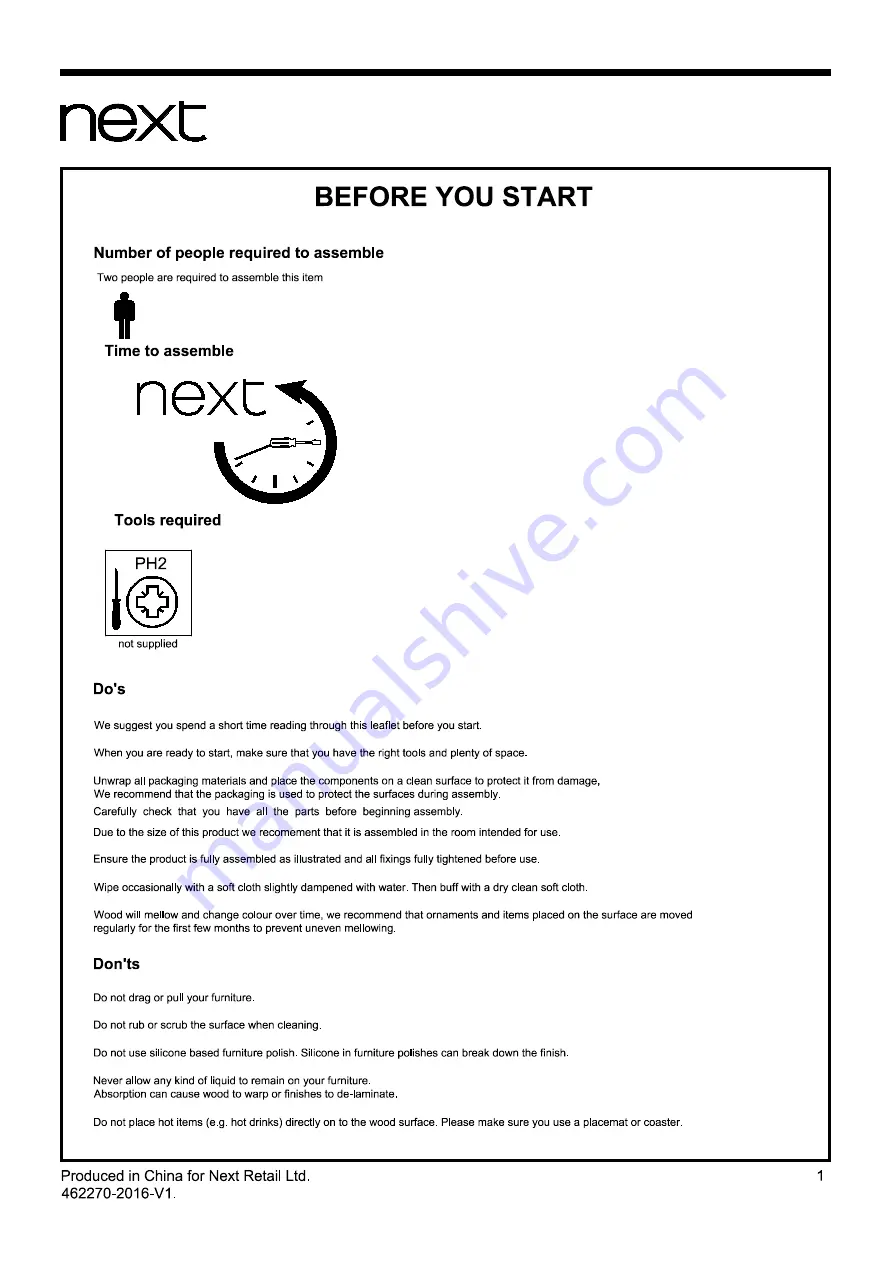 Next MADSEN NEST 462270 Assembly Instructions Manual Download Page 2