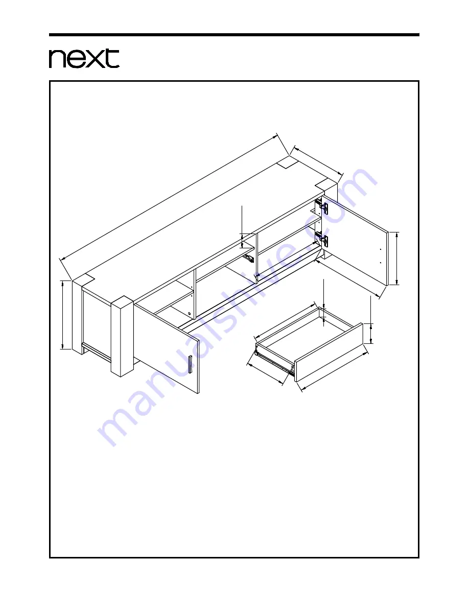 Next MADSEN SUPER WIDE TV UNIT Assembly Instructions Manual Download Page 18