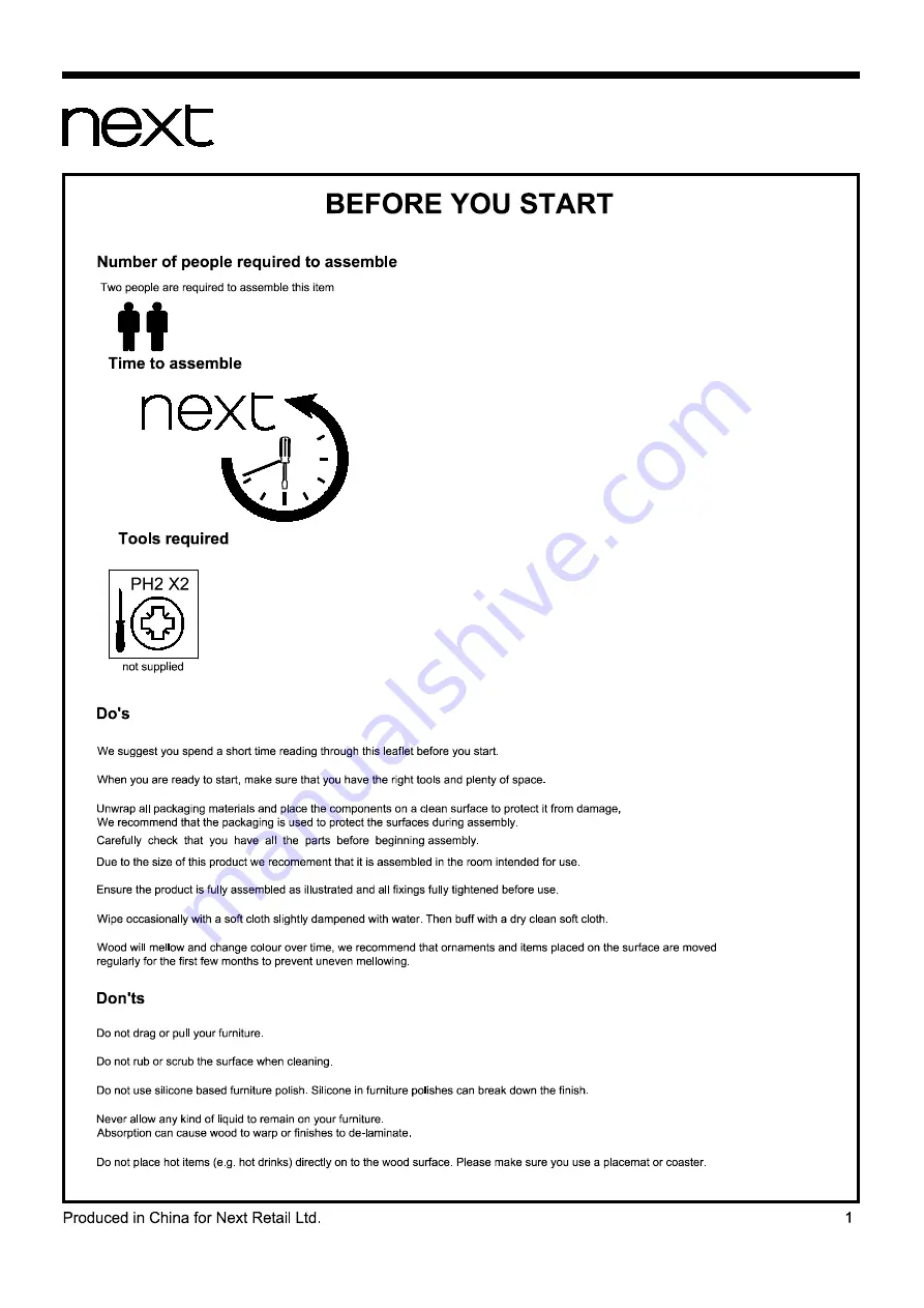 Next MALVERN 190699 Assembly Instructions Manual Download Page 2