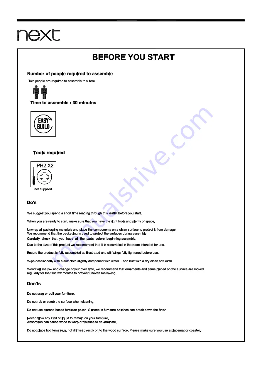 Next MALVERN CLASSIC CREAM SHOE CUPBOARD Assembly Instructions Manual Download Page 2