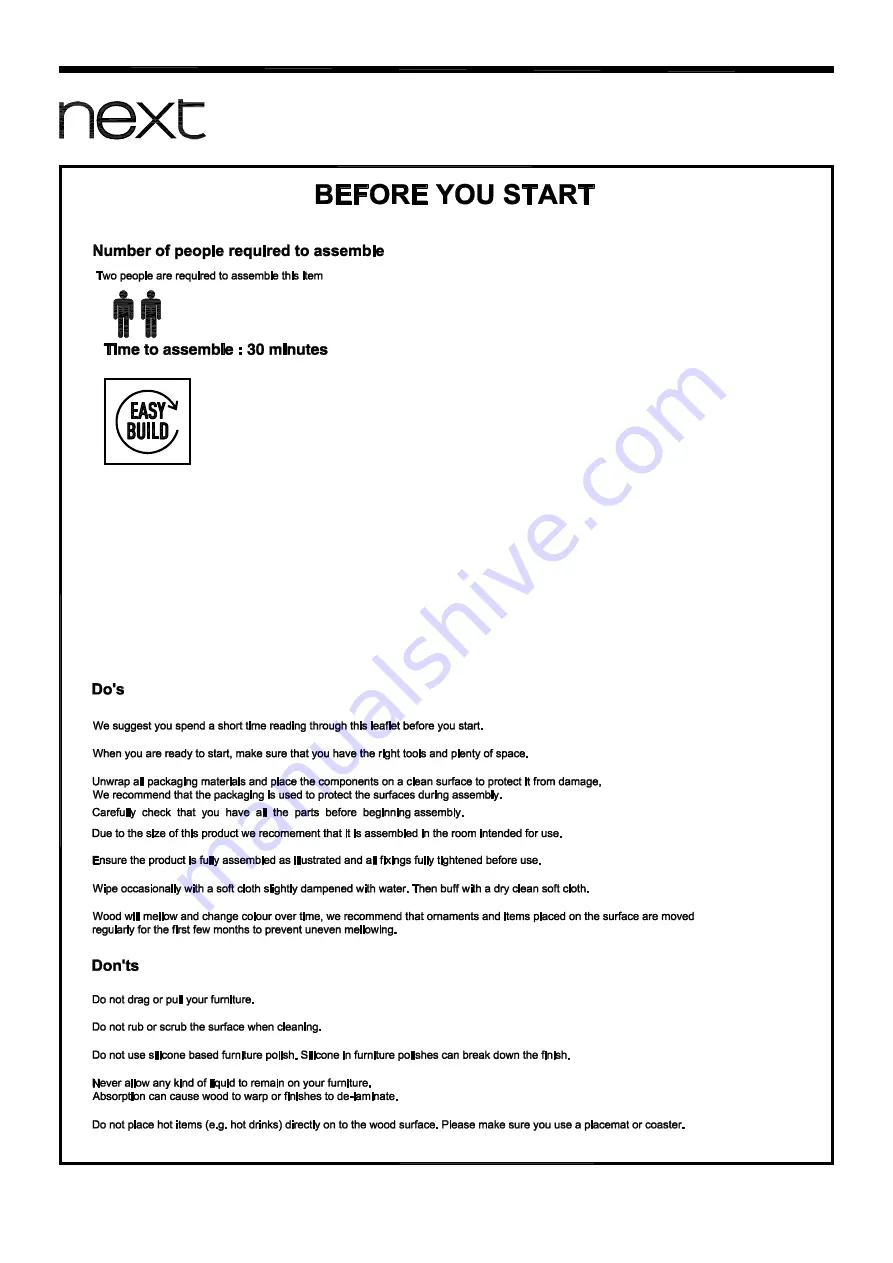 Next MALVERN DOVE 486885 Assembly Instructions Manual Download Page 2