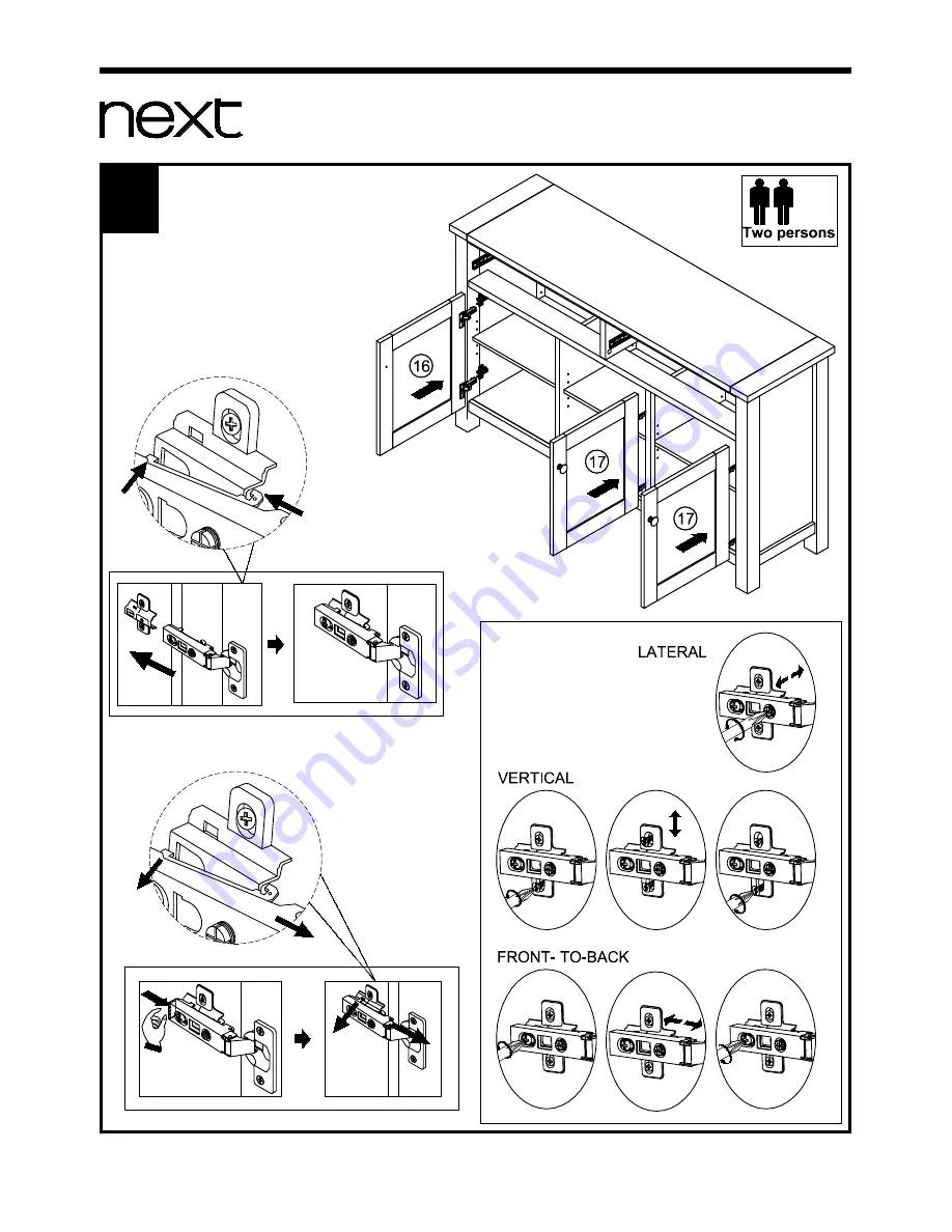 Next MALVERN LARGE SIDEBOARD Assembly Instructions Manual Download Page 16