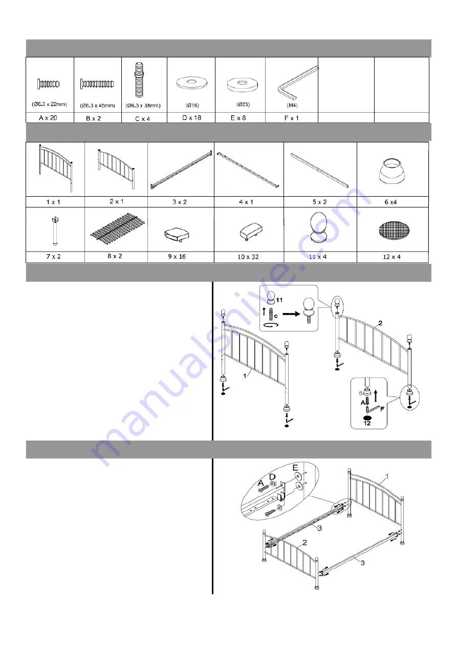 Next NEWSTEAD WHT BED 862920 Assembly Instructions Download Page 2