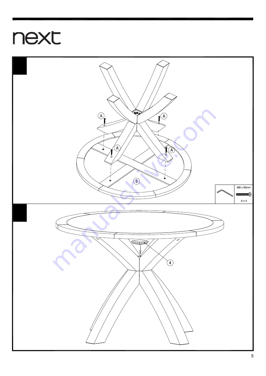 Next OAK ROUND DINING TABLE 148036 Скачать руководство пользователя страница 6