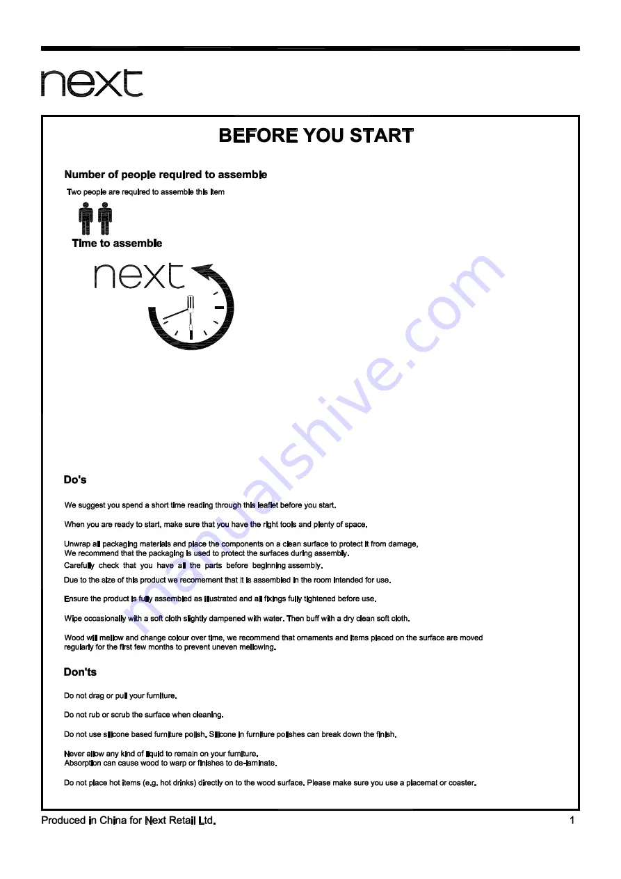 Next OHARA 622481 Assembly Instructions Manual Download Page 2