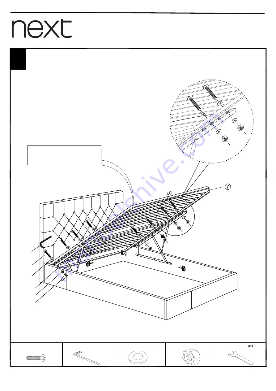 Next PARIS FLIP STORAGE BED KING Assembly Instructions Manual Download Page 8