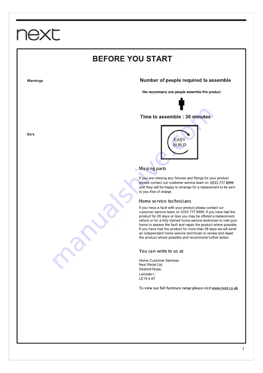 Next PEARL CHAIR Assembly Instructions Manual Download Page 3