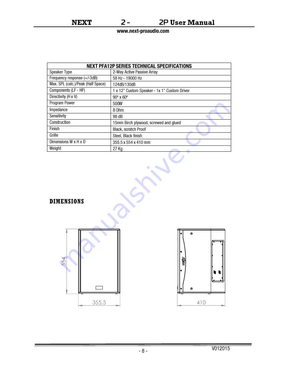 Next PFA-12P User Manual Download Page 9