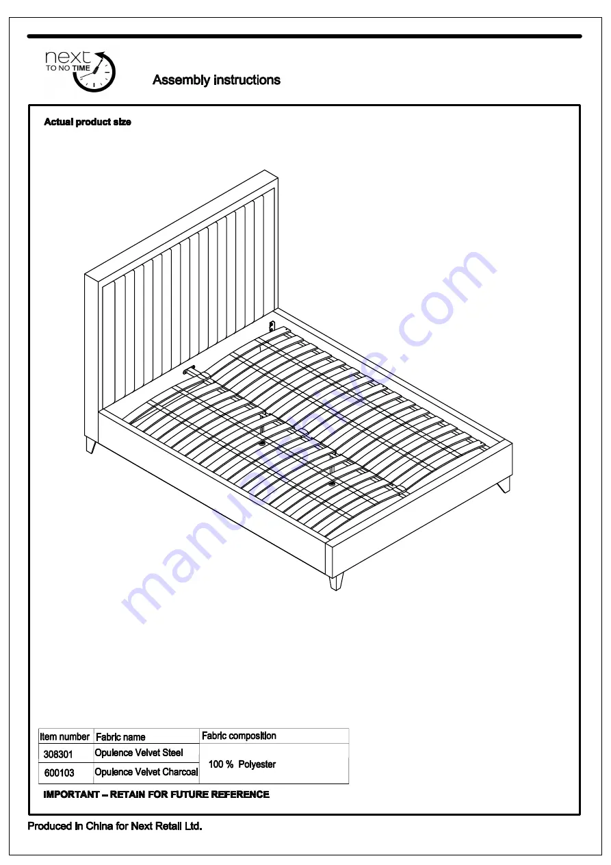 Next PORTIA 308301 Assembly Instructions Manual Download Page 1