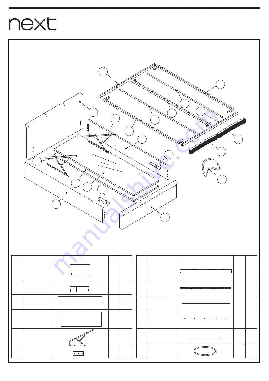 Next PORTOFINO SILVER FLIP BED DOUBLE Assembly Instructions Manual Download Page 3