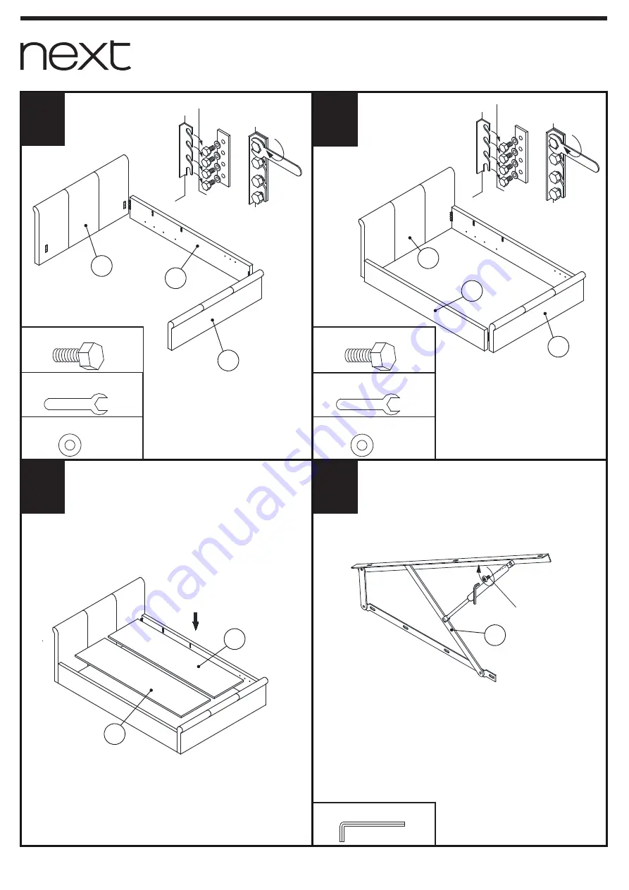 Next PORTOFINO SILVER FLIP BED DOUBLE Assembly Instructions Manual Download Page 5