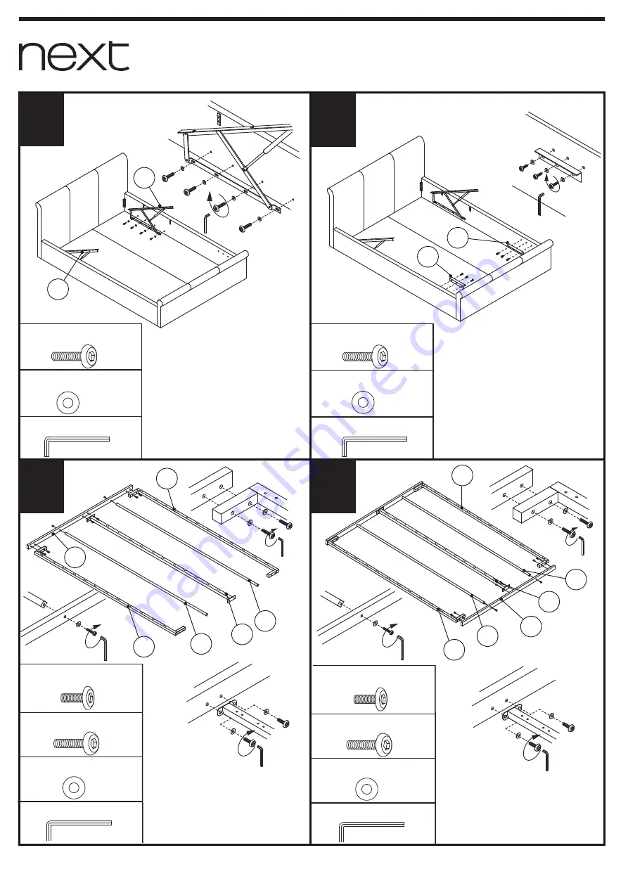 Next PORTOFINO SILVER FLIP BED DOUBLE Assembly Instructions Manual Download Page 6